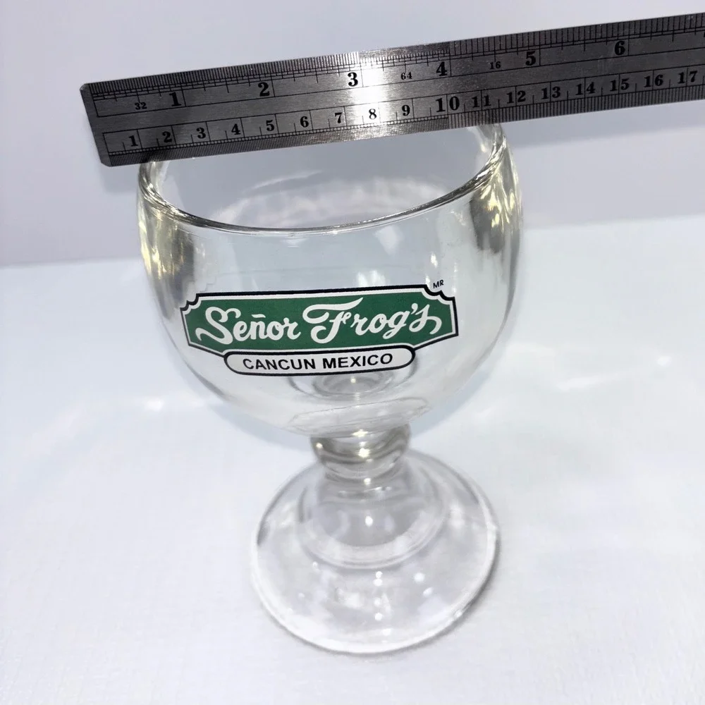 Vintage Senior Frogs Collectable Glass Snifters Cup Oversized Cognac Glass Clear